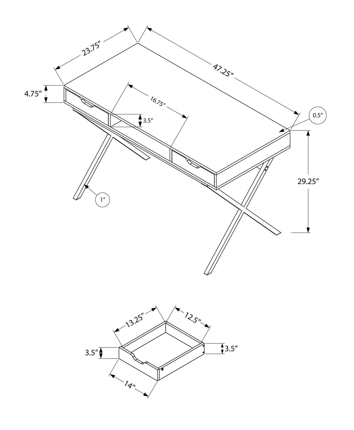 Computer Desk For Home Office, Laptop, Storage Drawers, Contemporary & Modern - Espresso - Best Buy Furniture