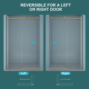 Single Sliding Bypass Shower Door Enclosure With Tempered Glass
