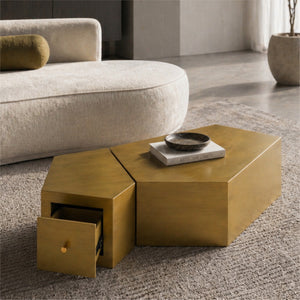 Modern Geometric Coffee Table Set of 2
