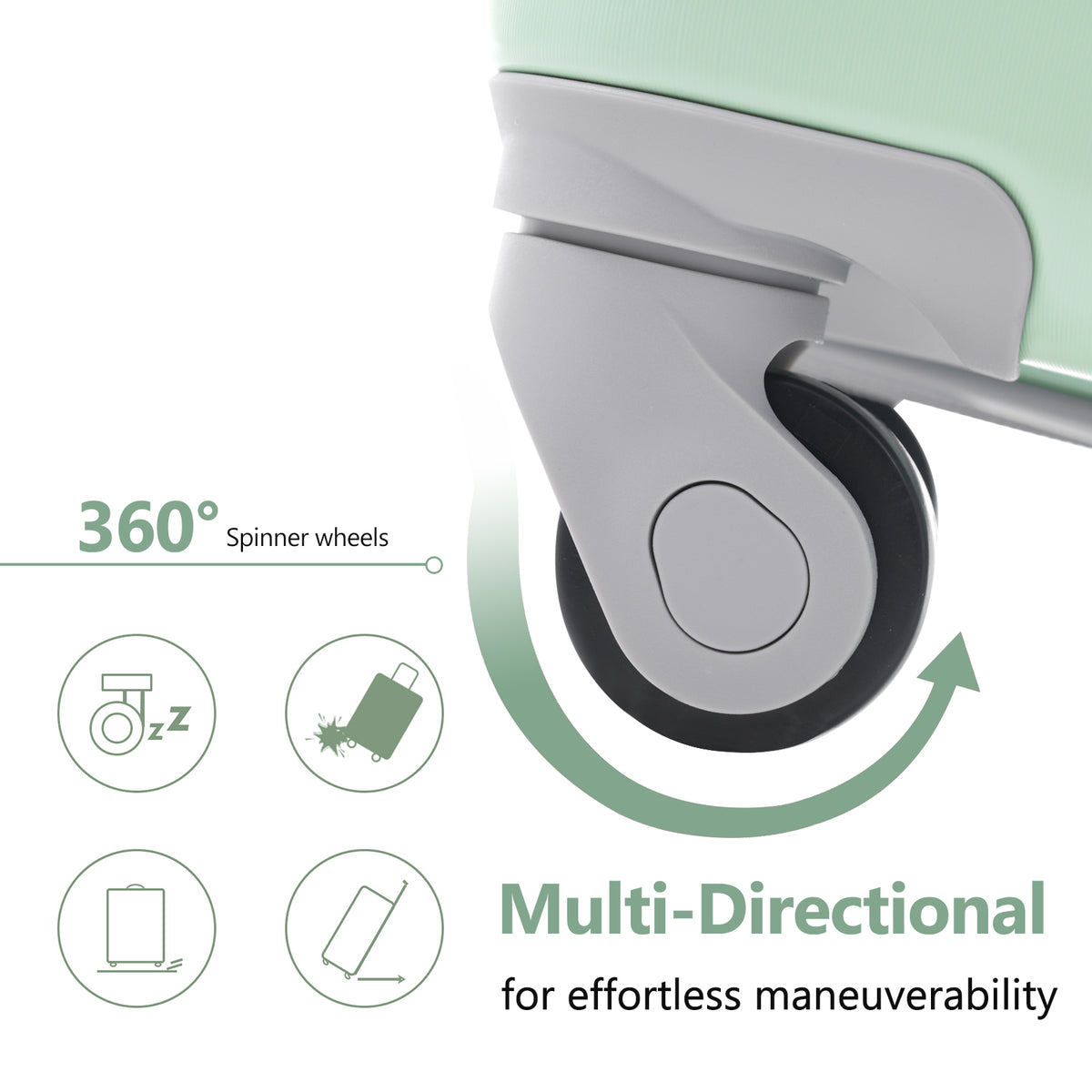 20 Inch Carry On Luggage Set 3 Piece with Spinner Wheels
