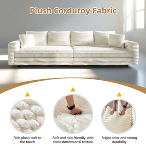 4 Seat Sofa, Modern Comfy Upholstered Sofa Cloud Couch, Deep Seat Couches With Soft Pillows