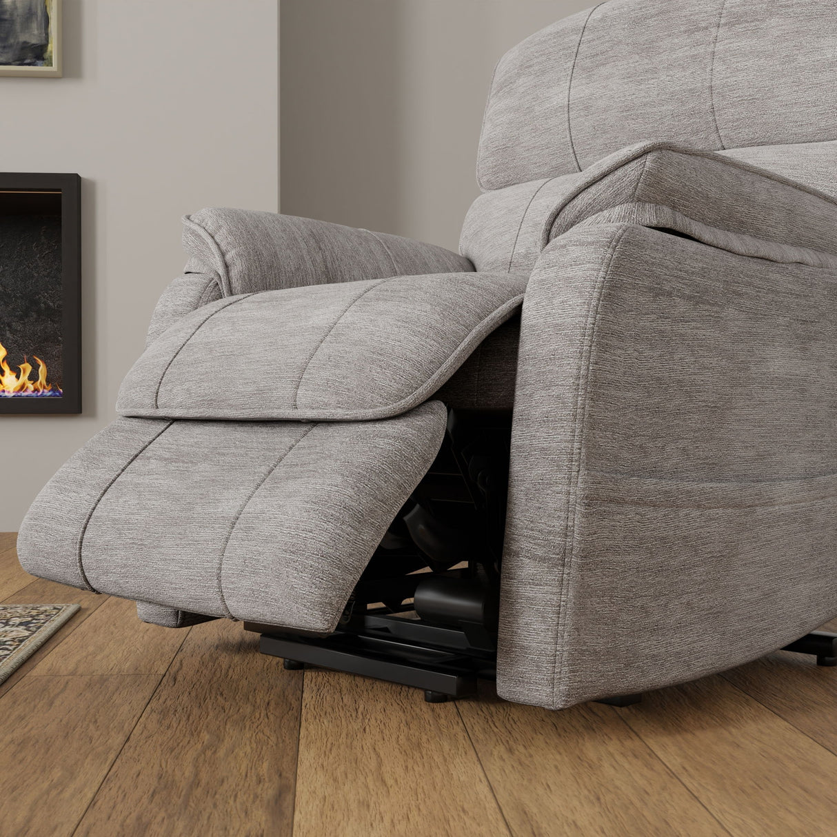 Lucie - Fabric Power Lift Chair - Gray