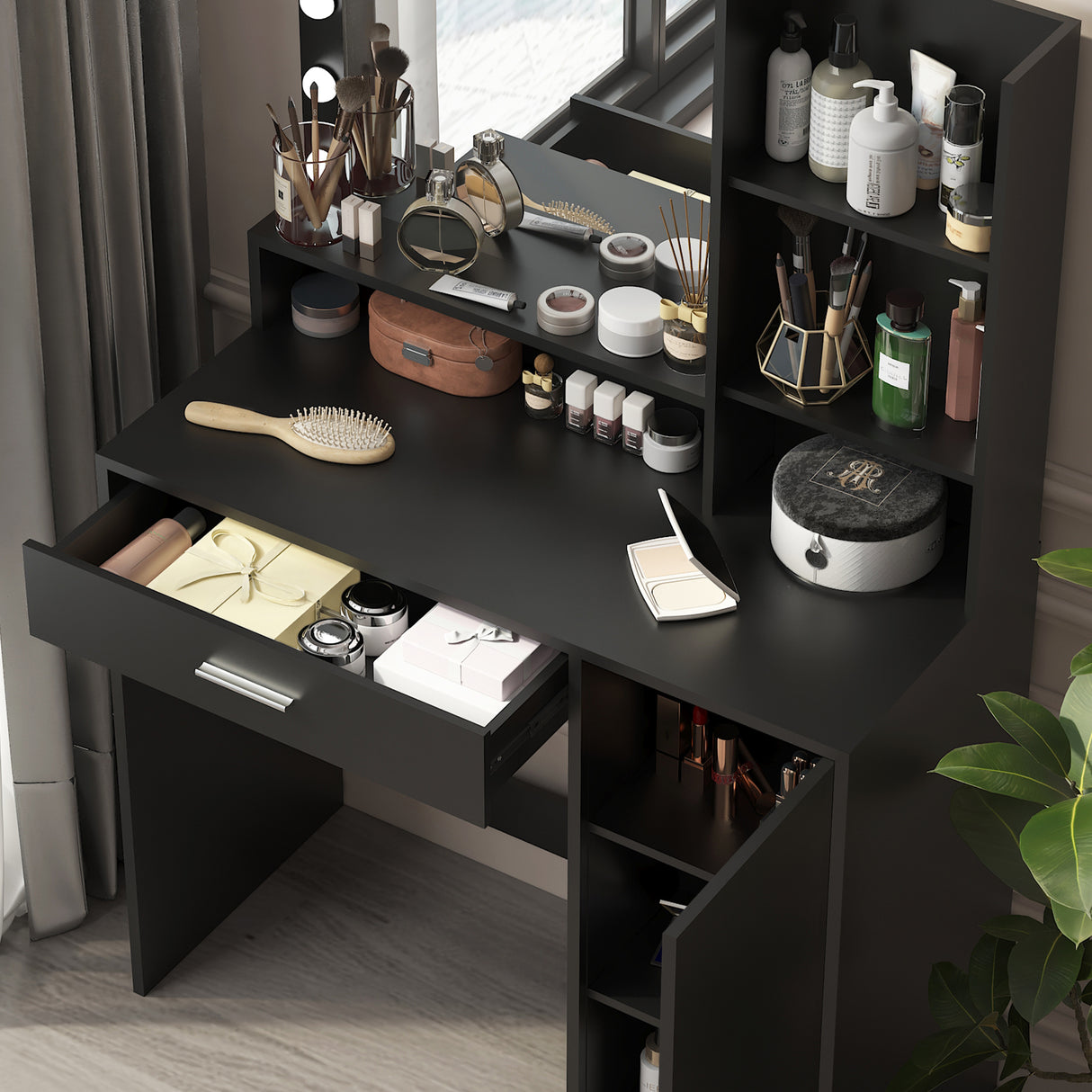 Vanity Desk with Mirror & Light