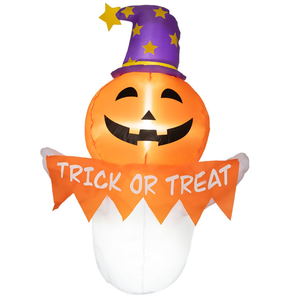 Inflatable Halloween Window Sticker Ghost with LED Lights – 41.3" Tall