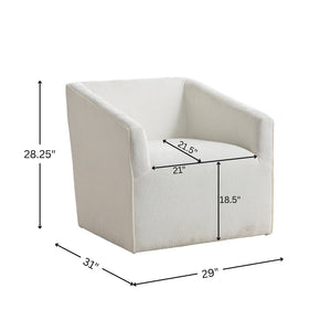 Nice Modern Upholstered Barrel Armchair, 360° Swivel