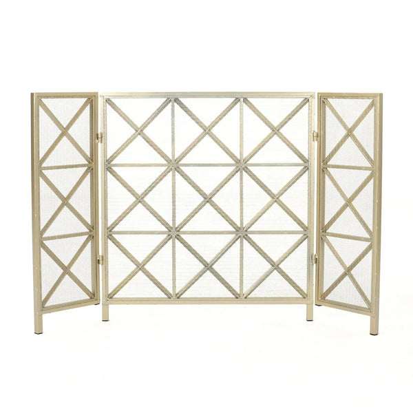 Margaret - 3 Panel Fireplace Screen Iron - Best Buy Furniture