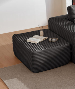 Grey Plush Ottoman