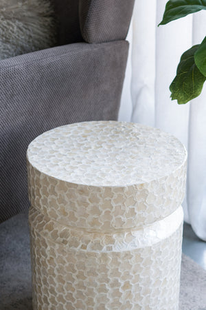 14x14x18" Round Wooden Accent Stool