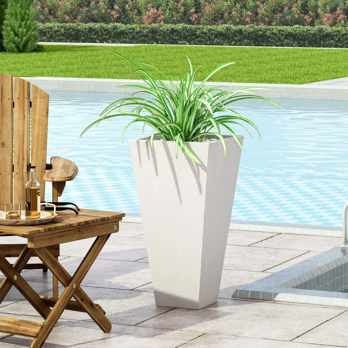 Outdoor Modern Cast Stone Planter - Best Buy Furniture