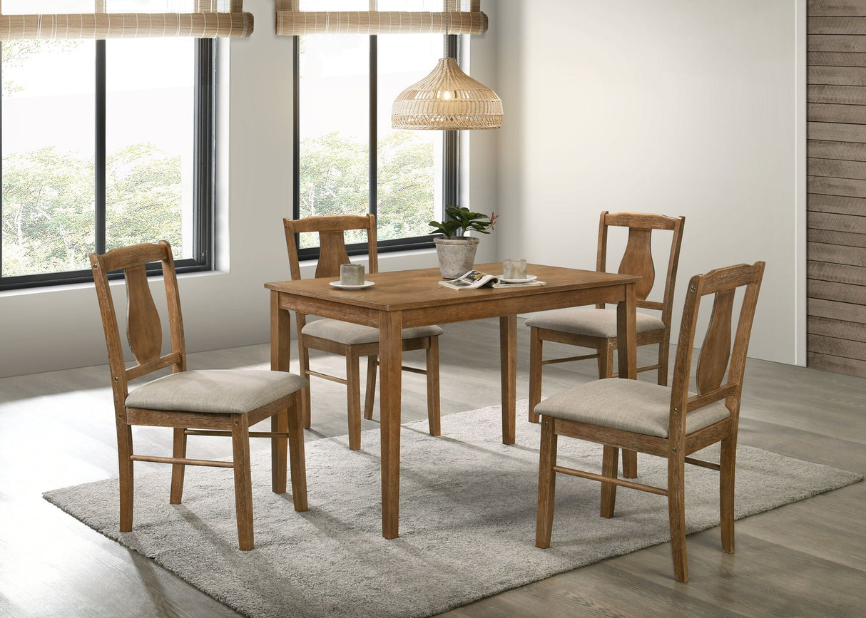Kayee - 5 Pieces Pack Dining Set - Weathered Oak - Best Buy Furniture