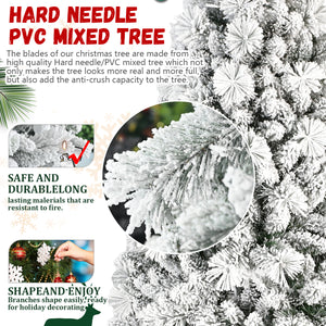 4FT Flocked Christmas Tree with 350 Tips