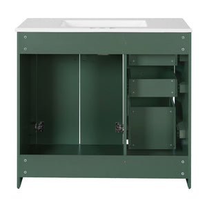 Bathroom Vanity With Sink Combo, Storage Cabinet, Freestanding Set With 3 Drawers & Soft Closing Doors