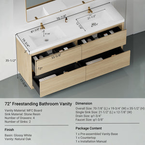 Bathin Freestanding Bathroom Vanity With Double Sinks