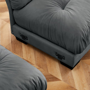 Modern Oversize Sofa With Cloud Like Comfort, Featuring Waist And Throw Pillows