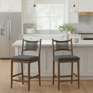 Arno Indoor Upholstered Wooden Counter Stool