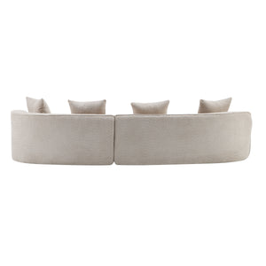 126" Curved Sectional Sofa (Almond-D28 Full Foam)