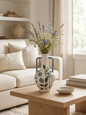 Floral Amphora Ceramic Vase