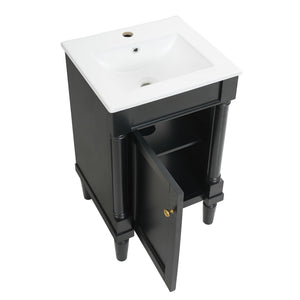 French Style Bathroom Cabinet With Sink, Adjustable Shelf
