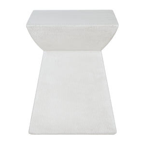 Antique-Textured Magnesium Oxide Outdoor Side Table