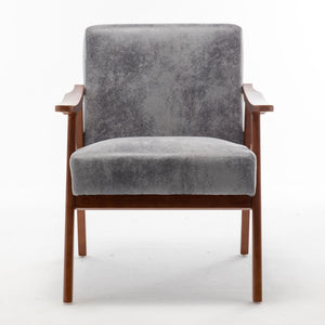 Mid Century Modern Accent Chair With Solid Wood Frame And Extra Thick Backrest