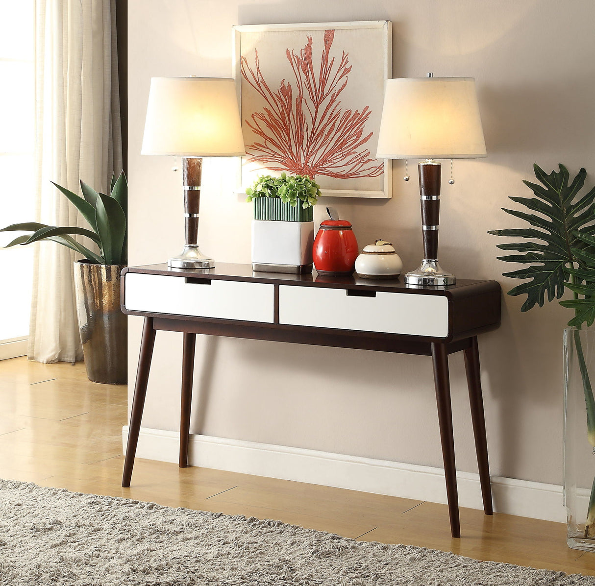 Christa - Sofa Table - White / Espresso - Best Buy Furniture