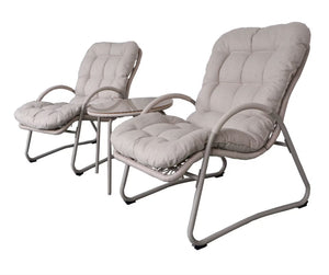 Outdoor Iron Framed Wicker 3-Piece Patio Set