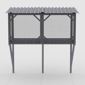 Premium Cat Window Box With Bug Proof Net For Large Indoor Cats Spruce Wood & Polyester - Antique Gray
