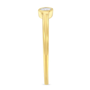 14K Yellow Gold Plated .925 Sterling Silver Miracle Set Diamond Ring (1/20 Cttw, J-K Color, I1-I2 Clarity) - Size 6