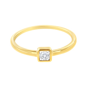 14K Yellow Gold Plated .925 Sterling Silver 1/20 cttw Miracle Set Diamond Promise Ring (J-K Color, I1-I2 Clarity) - Size 6