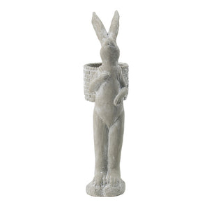 8.5x5.5x19.5" Tall Cement Rabbit Planter