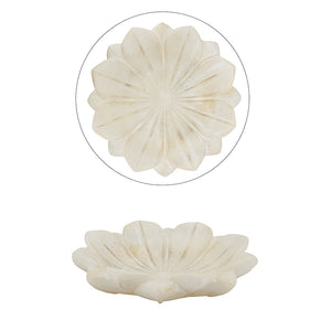 11.8x11.8x2.8" Flower Decorative Bowl, Hand-finished Lotus Bloom