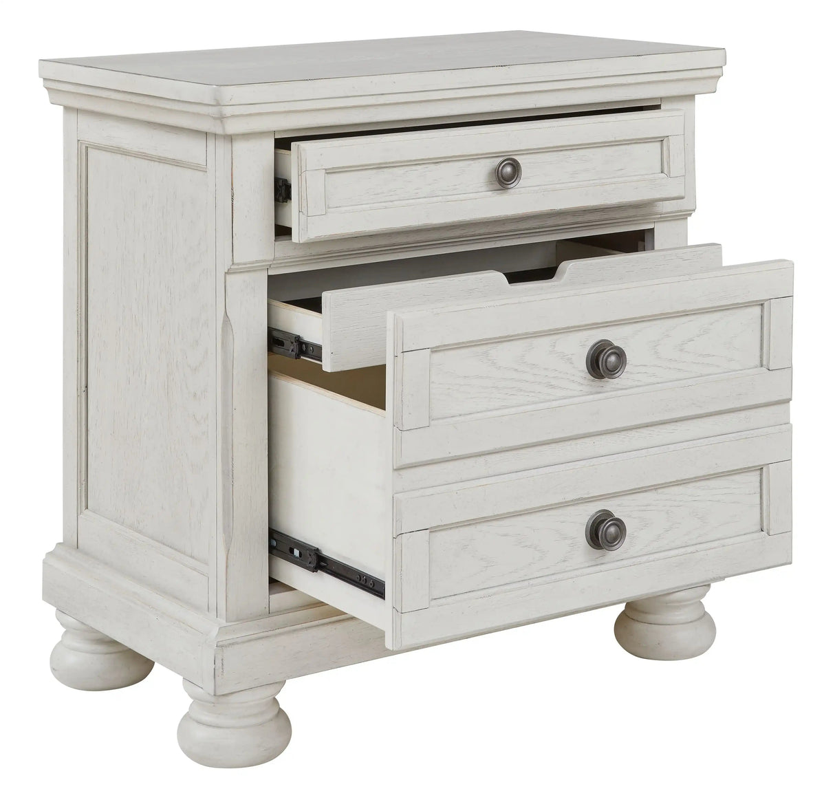 Robbinsdale - Two Drawer Night Stand - Antique White - Best Buy Furniture