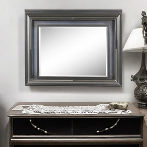 Sawyer - Metallic Mirror With LED - Gray - Best Buy Furniture