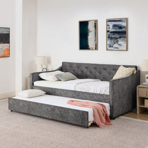 Daybed With Pop Up Trundle And USB Charging Armrest