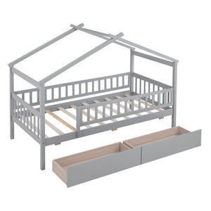 House Bed With 2 Drawers