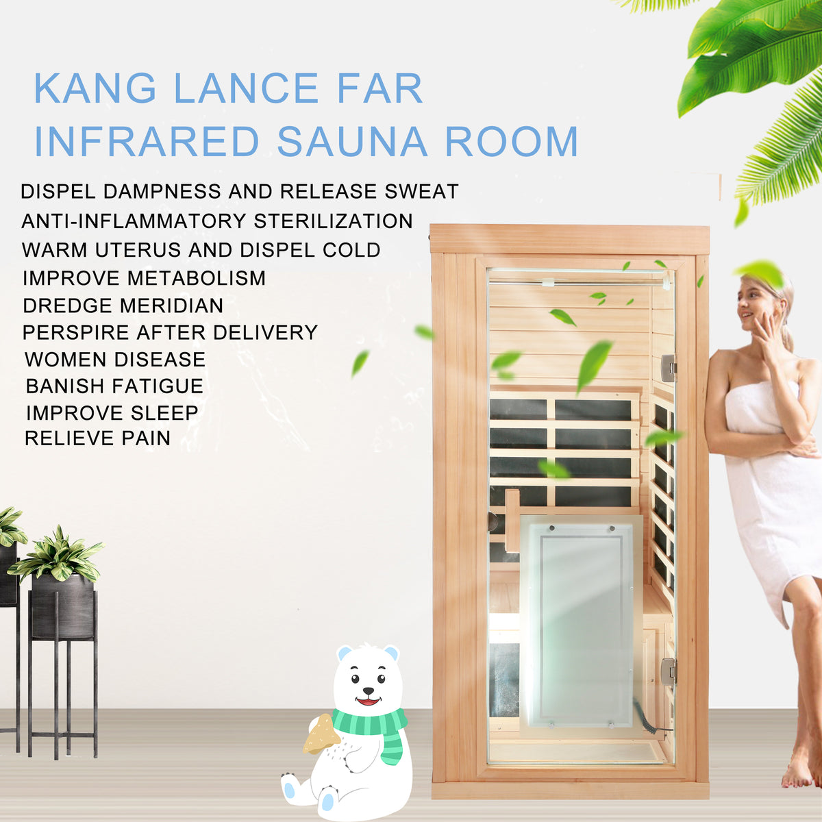 One-Person Sauna Room Front Wall (W632S00002)