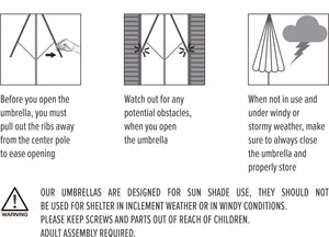10 x 6.5ft Rectangular Patio Umbrella