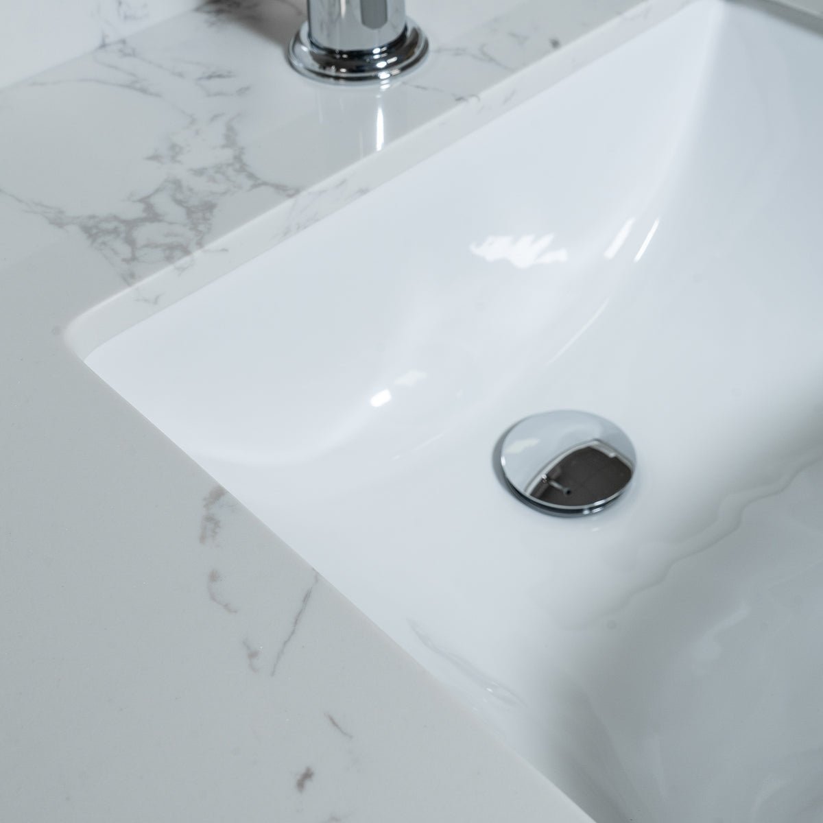 Montary 37-Inch Bathroom Vanity Top in Stone Carrara