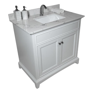 Montary 37-Inch Bathroom Vanity Top in Stone Carrara