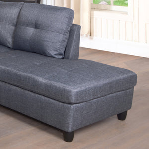 3 PC Sectional Sofa Set, Gray