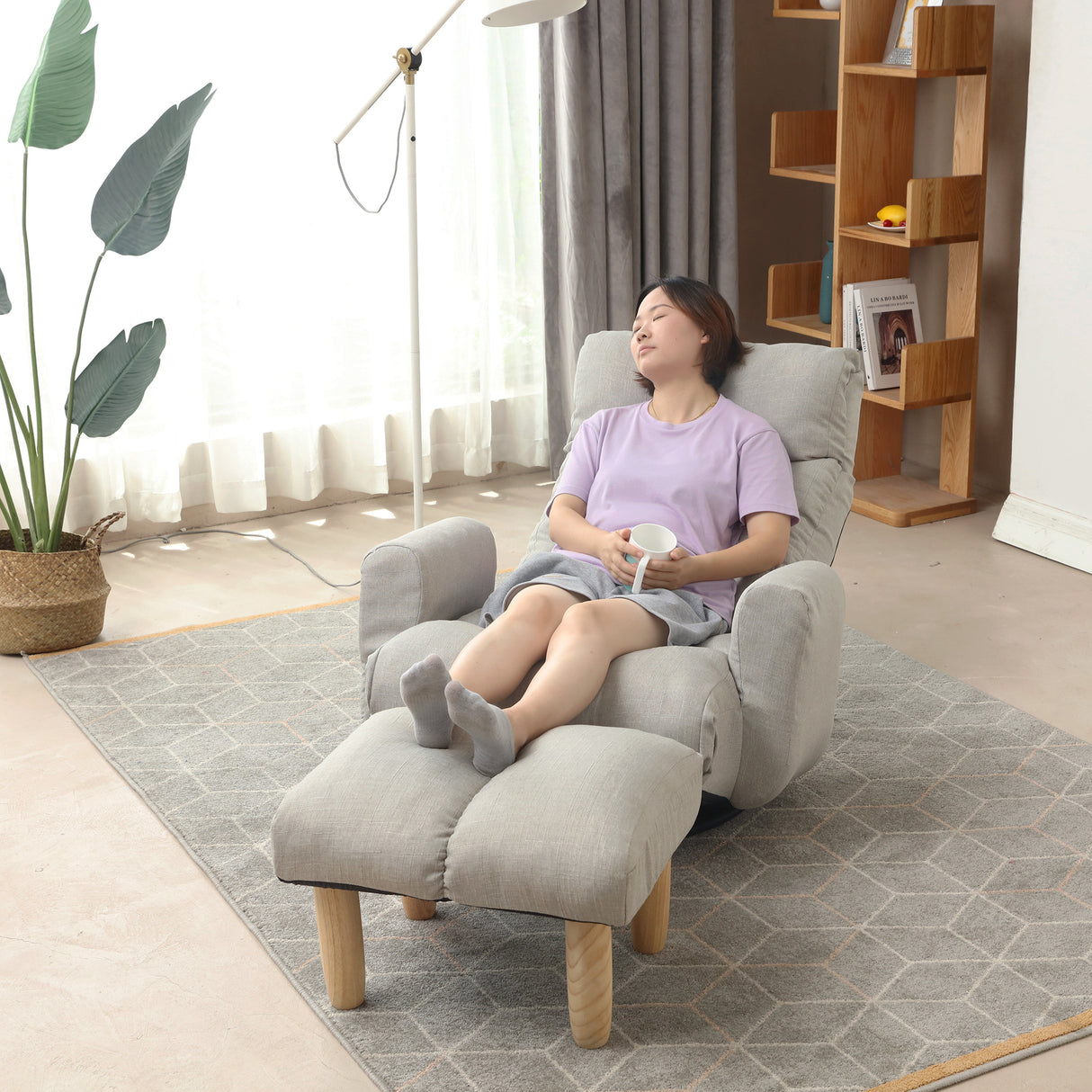 Adjustable Lounge Chair with 360 Degree Rotation