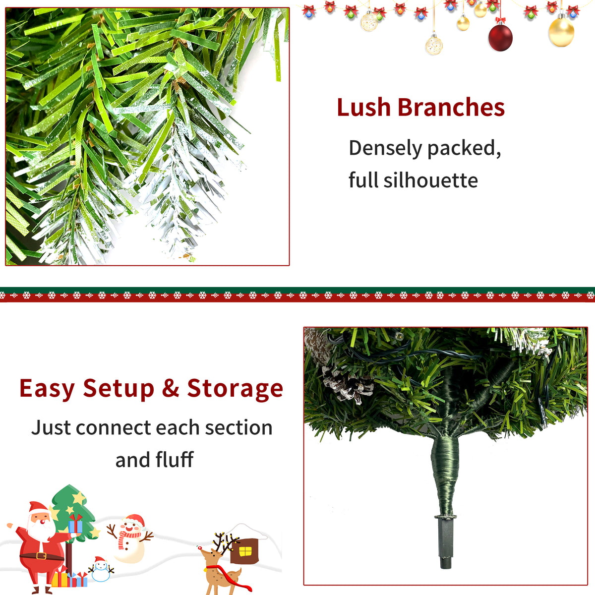 Pre-Lit Xmas Tree Artificial Christmas 3-Piece Set