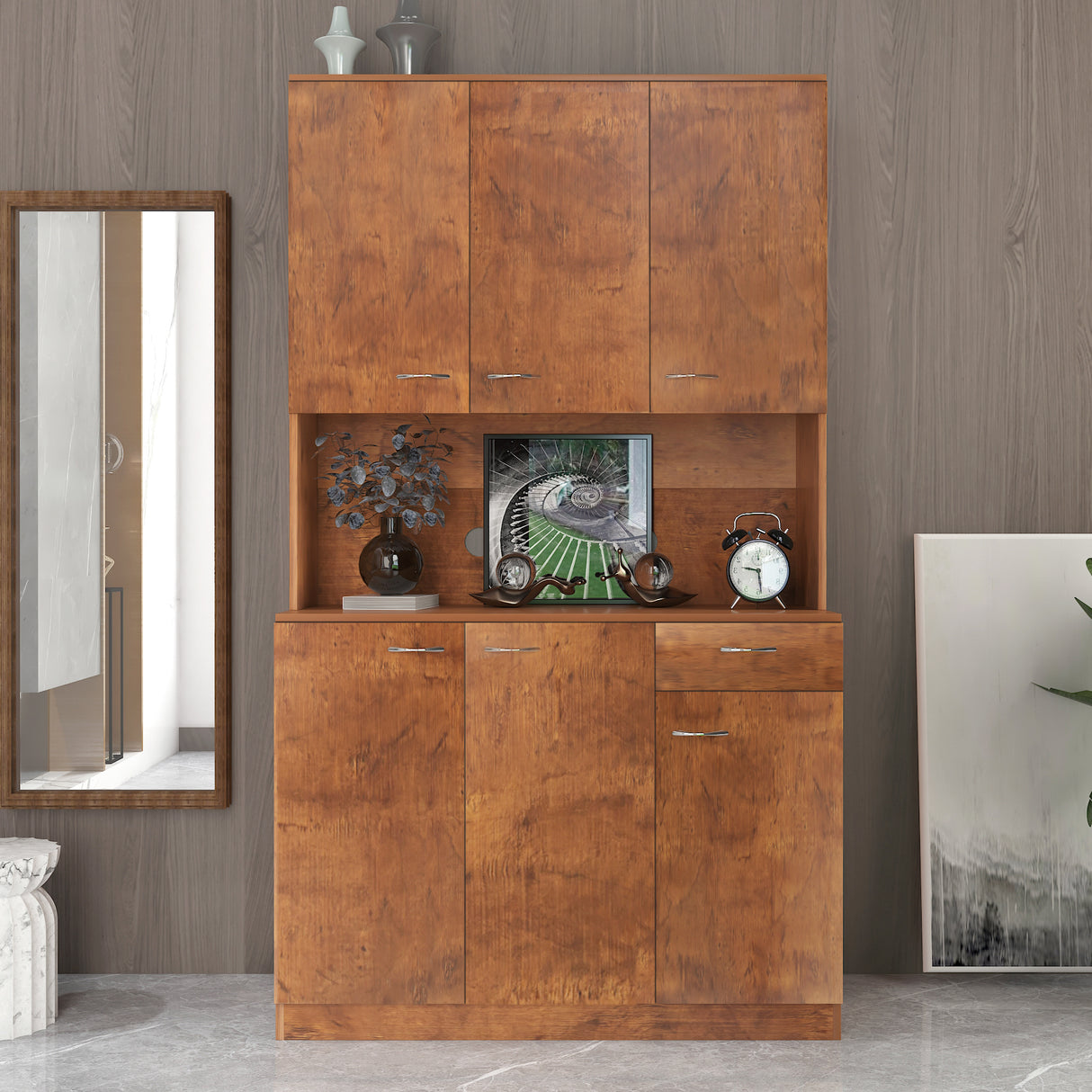 70.87" Tall Wardrobe & Kitchen Cabinet