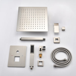 Ceiling Mounted Shower System Combo Set with Handheld and 16" Shower Head
