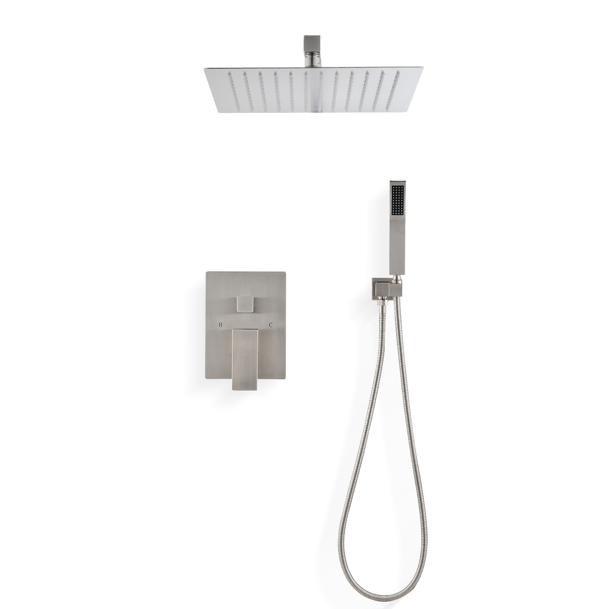 Ceiling Mounted Shower System Combo Set with Handheld and 16" Shower Head