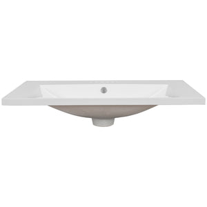 30" Single Bathroom Vanity Top with Undermount Ceramic Sink