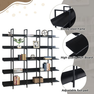 5 Tier Vintage Industrial Style Bookshelf
