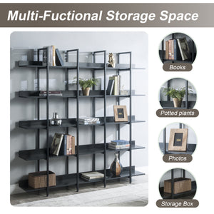 5 Tier Vintage Industrial Style Bookshelf