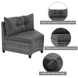 8-Pieces Outdoor Wicker Round Sofa Set