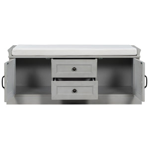 TREXM Storage Bench with 2 Drawers and 2 Cabinets